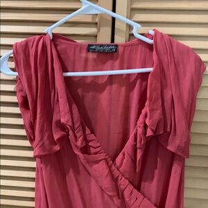 All Saints Crimson Chiffon Blouse